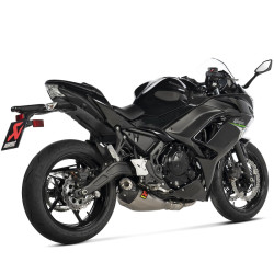 Scarico completo Akrapovic Titanio omologato per Z650 e Ninja 650 dal 2021 Scarico completo Akrapovic Titanio omologato per Z650 e Ninja 650 dal 2021