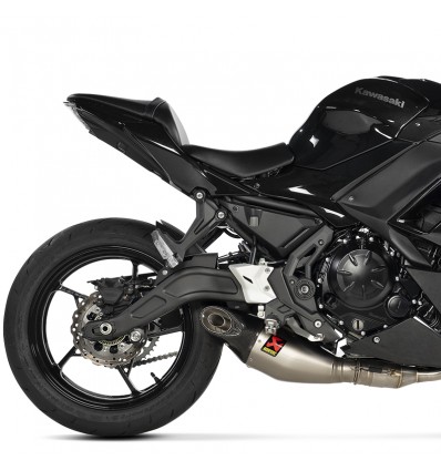 Scarico completo Akrapovic Titanio omologato per Z650 e Ninja 650 dal 2021 Scarico completo Akrapovic Titanio omologato per Z650 e Ninja 650 dal 2021
