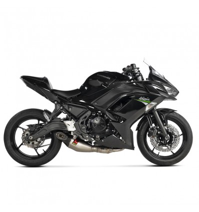 Scarico completo Akrapovic Titanio omologato per Z650 e Ninja 650 dal 2021 Scarico completo Akrapovic Titanio omologato per Z650 e Ninja 650 dal 2021