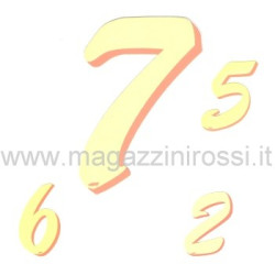 Numero adesivo giallo fluo