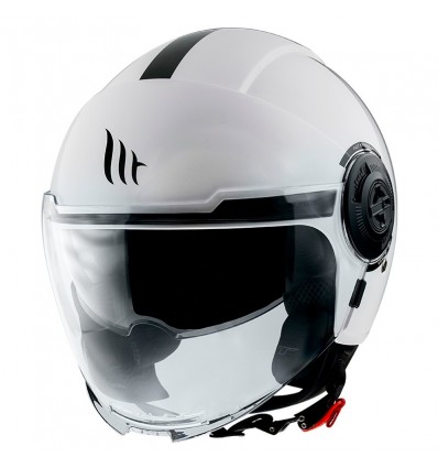 Casco Jet MT Helmets Viale SV monocolore bianco lucido