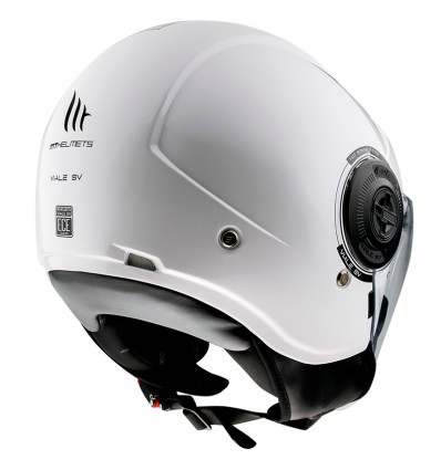 Casco Jet MT Helmets Viale SV monocolore bianco lucido Casco Jet MT Helmets Viale SV monocolore bianco lucido