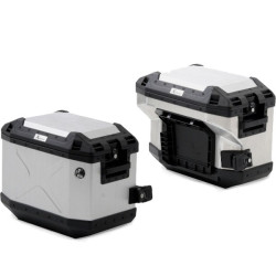 Set completo telai laterali e valige argento Hepco & Becker Cutout per Ducati Desert X Set completo telai laterali e valige argento Hepco & Becker Cutout per Ducati Desert X