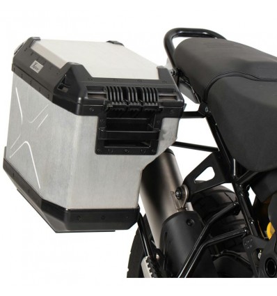 Set completo telai laterali e valige argento Hepco & Becker Cutout per Ducati Desert X Set completo telai laterali e valige argento Hepco & Becker Cutout per Ducati Desert X