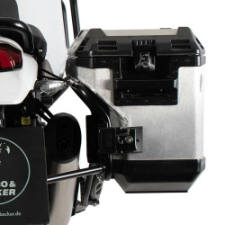 Set completo telai laterali e valige argento Hepco & Becker Cutout per Ducati Desert X Set completo telai laterali e valige argento Hepco & Becker Cutout per Ducati Desert X