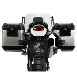 Set completo telai laterali e valige argento Hepco & Becker Cutout per Ducati Desert X Set completo telai laterali e valige argento Hepco & Becker Cutout per Ducati Desert X