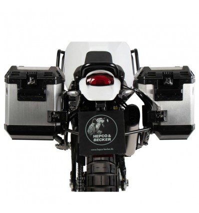 Set completo telai laterali e valige argento Hepco & Becker Cutout per Ducati Desert X Set completo telai laterali e valige argento Hepco & Becker Cutout per Ducati Desert X