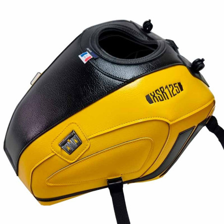 Copriserbatoio Bagster per Yamaha XSR 125 in similpelle nero e giallo Copriserbatoio Bagster per Yamaha XSR 125 in similpelle nero e giallo
