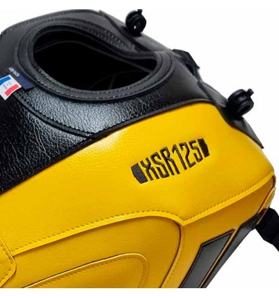 Copriserbatoio Bagster per Yamaha XSR 125 in similpelle nero e giallo Copriserbatoio Bagster per Yamaha XSR 125 in similpelle nero e giallo