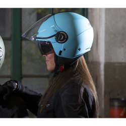 Casco Caberg Riviera V4-X monocolore azzurro opaco Casco Caberg Riviera V4-X monocolore azzurro opaco