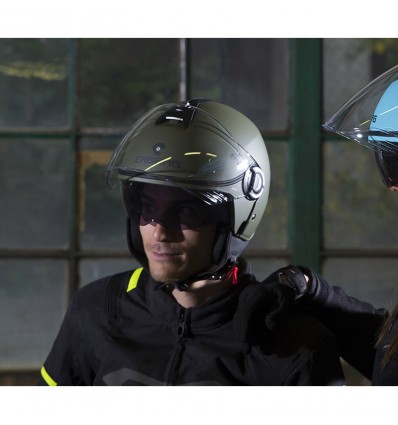 Casco Caberg Riviera V4 monocolore verde militare opaco Casco Caberg Riviera V4 monocolore verde militare opaco