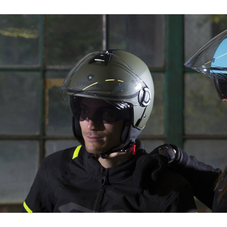 Casco Caberg Riviera V4 monocolore verde militare opaco Casco Caberg Riviera V4 monocolore verde militare opaco