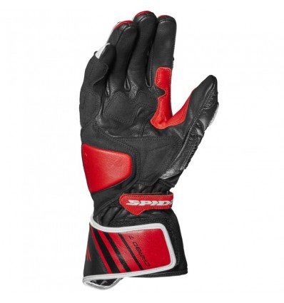 Guanti da moto Spidi Carbo 7 in pelle nera, bianca e rossa Guanti da moto Spidi Carbo 7 in pelle nera, bianca e rossa