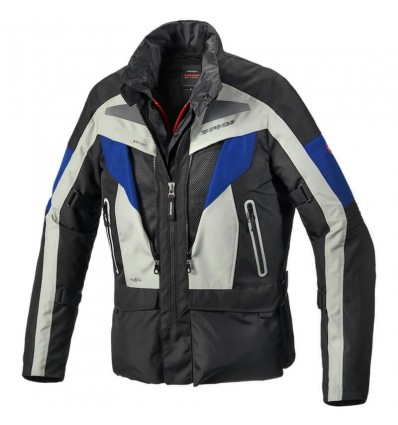 Giacca da moto Spidi Voyager Evo tre strati nera, grigia e blu Giacca da moto Spidi Voyager Evo tre strati nera, grigia e blu