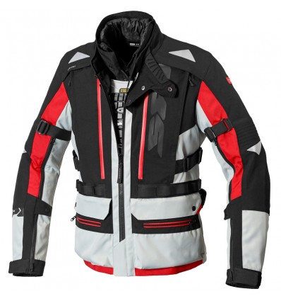 Giacca da moto Spidi Allroad H2Out tre strati nera, grigia e rossa