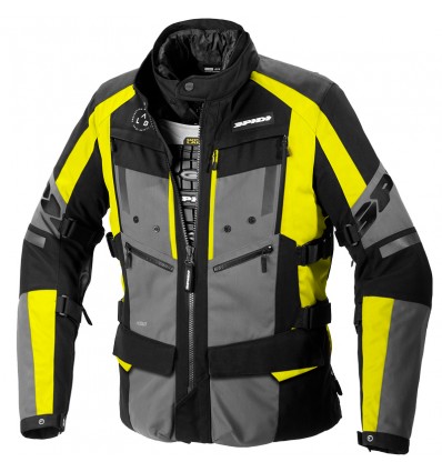 Giacca da moto Spidi 4 Season Evo H2Out grigia, nera e gialla