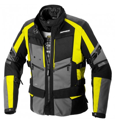 Giacca da moto Spidi 4 Season Evo H2Out grigia, nera e gialla Giacca da moto Spidi 4 Season Evo H2Out grigia, nera e gialla