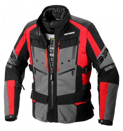 Giacca da moto Spidi 4 Season Evo H2Out nera, grigia e rossa