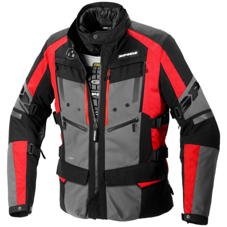 Giacca da moto Spidi 4 Season Evo H2Out nera, grigia e rossa