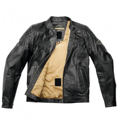 Giacca da moto in pelle Spidi Ring nera