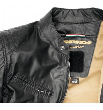 Giacca da moto in pelle Spidi Ring nera Giacca da moto in pelle Spidi Ring nera