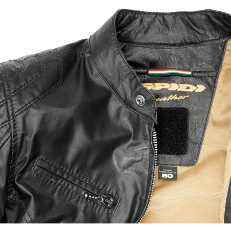 Giacca da moto in pelle Spidi Ring nera Giacca da moto in pelle Spidi Ring nera