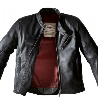 Giacca da moto in pelle Spidi Roadrunner nera Giacca da moto in pelle Spidi Roadrunner nera