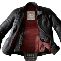 Giacca da moto in pelle Spidi Roadrunner nera Giacca da moto in pelle Spidi Roadrunner nera