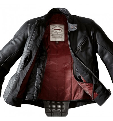 Giacca da moto in pelle Spidi Roadrunner nera Giacca da moto in pelle Spidi Roadrunner nera