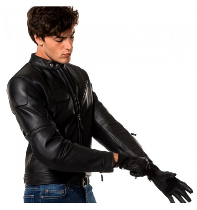 Giacca da moto in pelle Spidi Roadrunner nera Giacca da moto in pelle Spidi Roadrunner nera