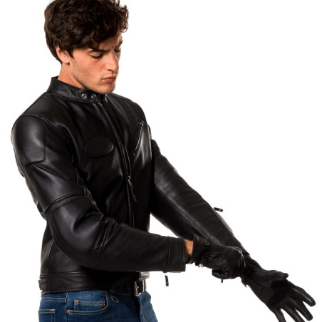 Giacca da moto in pelle Spidi Roadrunner nera Giacca da moto in pelle Spidi Roadrunner nera