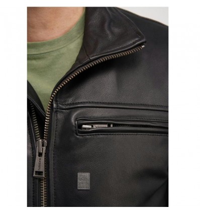 Giacca da moto in pelle Helstons Benny nera Giacca da moto in pelle Helstons Benny nera