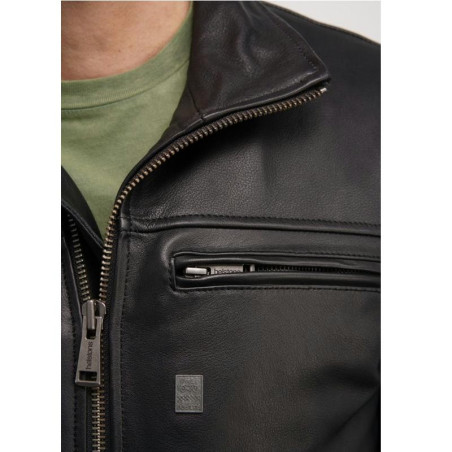 Giacca da moto in pelle Helstons Benny nera Giacca da moto in pelle Helstons Benny nera