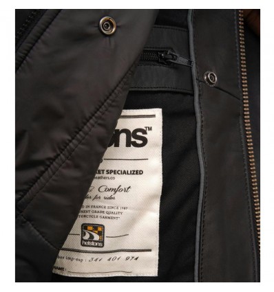 Giacca da moto in pelle Helstons Ace Rag nera Giacca da moto in pelle Helstons Ace Rag nera