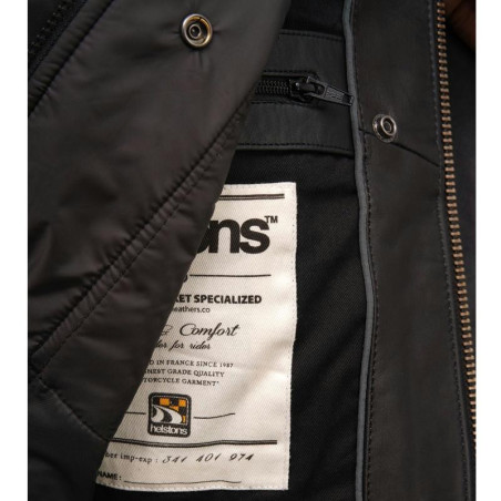 Giacca da moto in pelle Helstons Ace Rag nera Giacca da moto in pelle Helstons Ace Rag nera