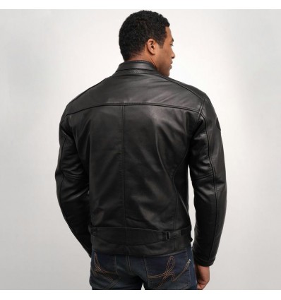 Giacca da moto in pelle Helstons Ace Rag nera Giacca da moto in pelle Helstons Ace Rag nera
