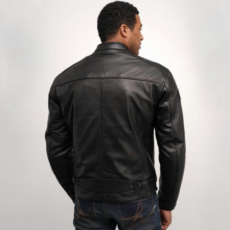 Giacca da moto in pelle Helstons Ace Rag nera Giacca da moto in pelle Helstons Ace Rag nera