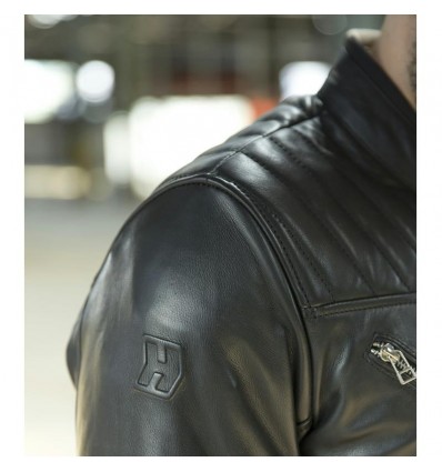 Giacca da moto in pelle Hevik Garage nera Giacca da moto in pelle Hevik Garage nera