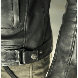 Giacca da moto in pelle Hevik Garage nera Giacca da moto in pelle Hevik Garage nera