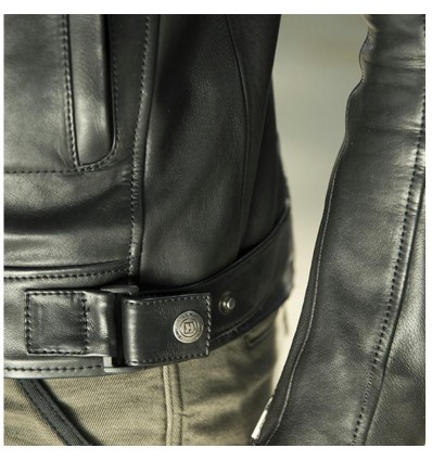 Giacca da moto in pelle Hevik Garage nera Giacca da moto in pelle Hevik Garage nera