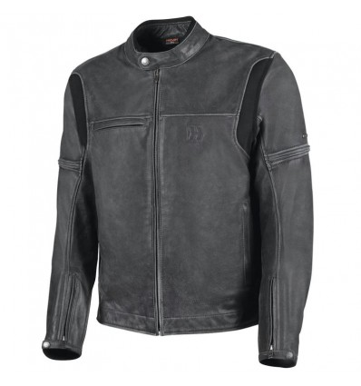 Giacca da moto in pelle Hevik Mustang nera