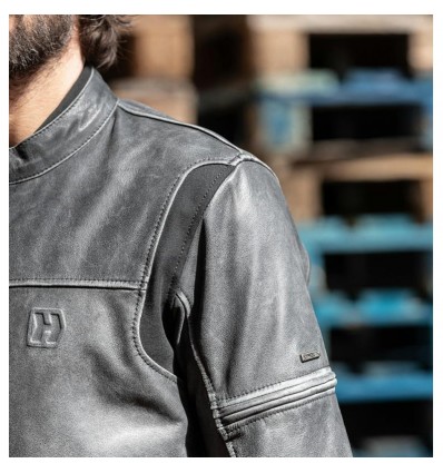 Giacca da moto in pelle Hevik Mustang nera Giacca da moto in pelle Hevik Mustang nera