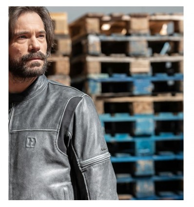 Giacca da moto in pelle Hevik Mustang nera Giacca da moto in pelle Hevik Mustang nera