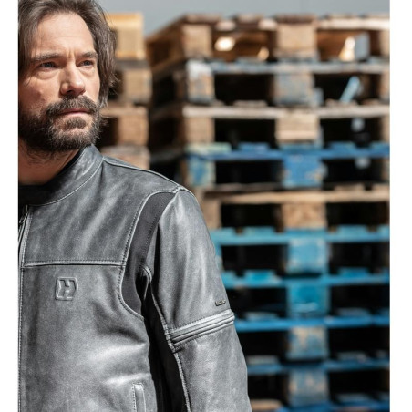 Giacca da moto in pelle Hevik Mustang nera Giacca da moto in pelle Hevik Mustang nera