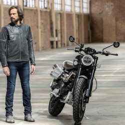 Giacca da moto in pelle Hevik Mustang nera Giacca da moto in pelle Hevik Mustang nera