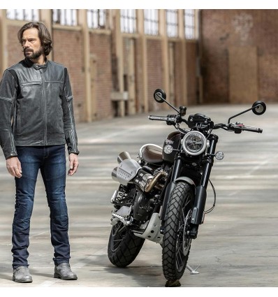 Giacca da moto in pelle Hevik Mustang nera Giacca da moto in pelle Hevik Mustang nera