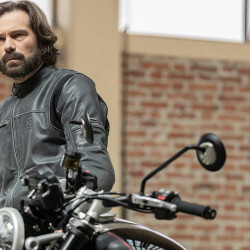 Giacca da moto in pelle Hevik Mustang nera Giacca da moto in pelle Hevik Mustang nera