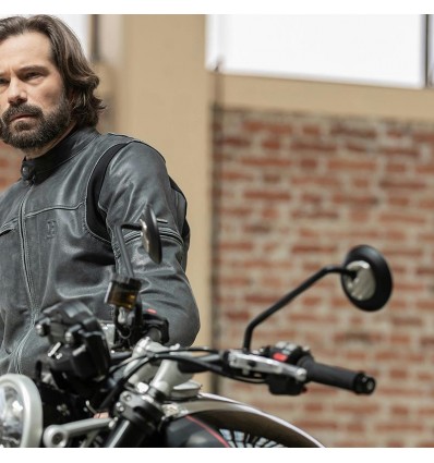 Giacca da moto in pelle Hevik Mustang nera Giacca da moto in pelle Hevik Mustang nera