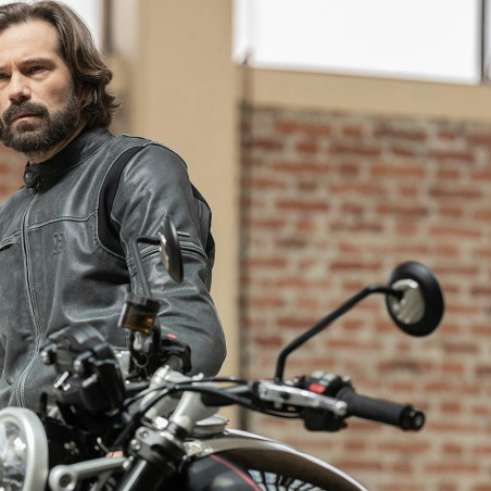 Giacca da moto in pelle Hevik Mustang nera Giacca da moto in pelle Hevik Mustang nera