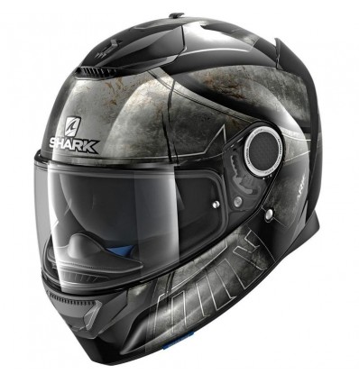 Casco Shark Spartan Hoplite nero e argento
